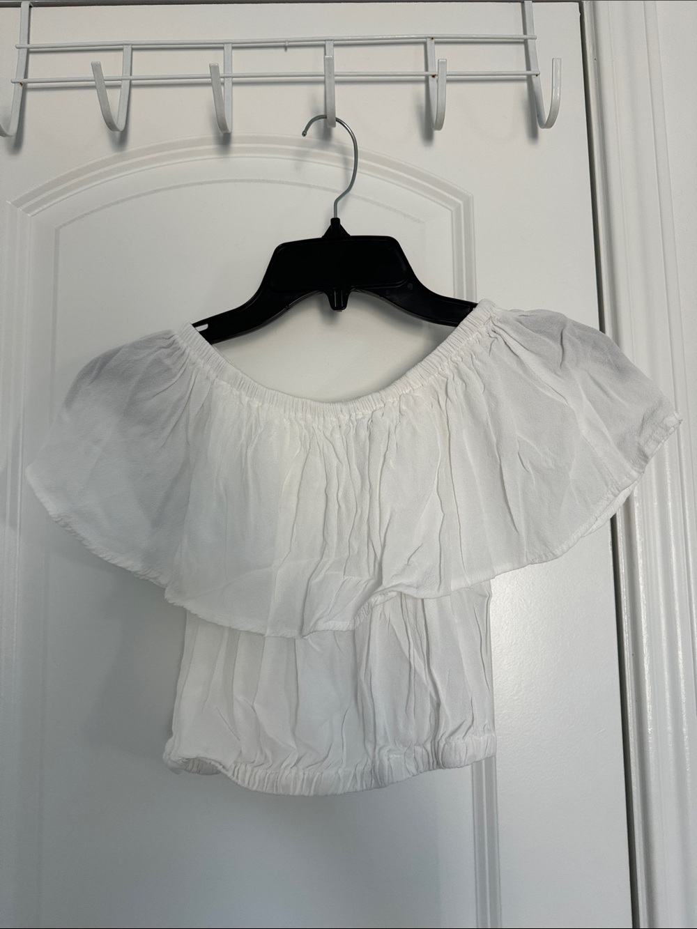 Forever 21 White Ruffled Off-Shoulder Blouse